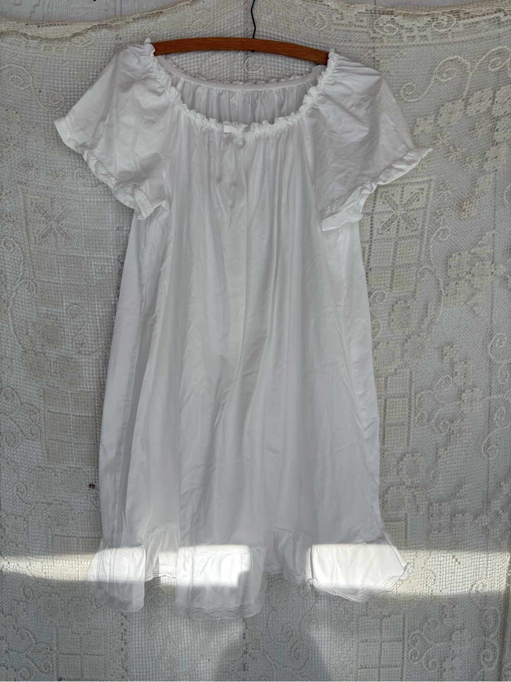Women’s Vintage Inspired White Cotton Nightgown - Classic Soft Sleep Dress